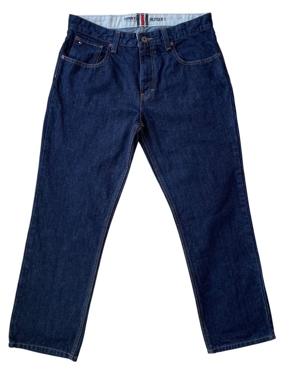 Tommy Hilfiger Relaxed Freedom Straight Jeans 33 X 30 Dark Wash